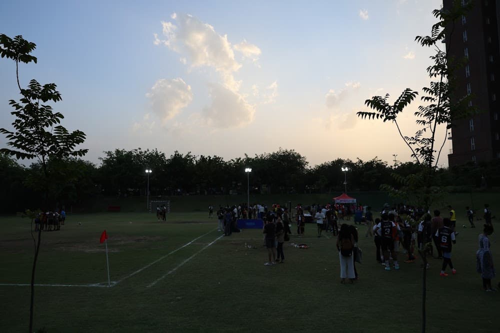 Wild Stone activation on a college ground at dusk